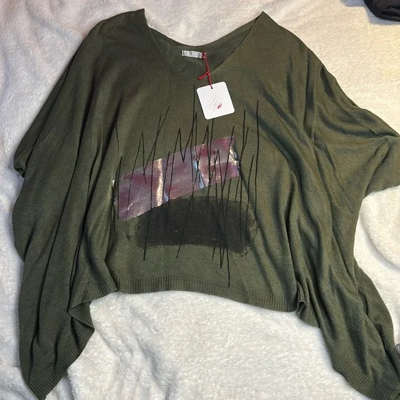 NWT Poncho Made in Italy Shirt - Picture 1 of 6